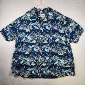 True‎ Nation 4XL Mens Floral Button Down Short Sleeve Casual Shirt